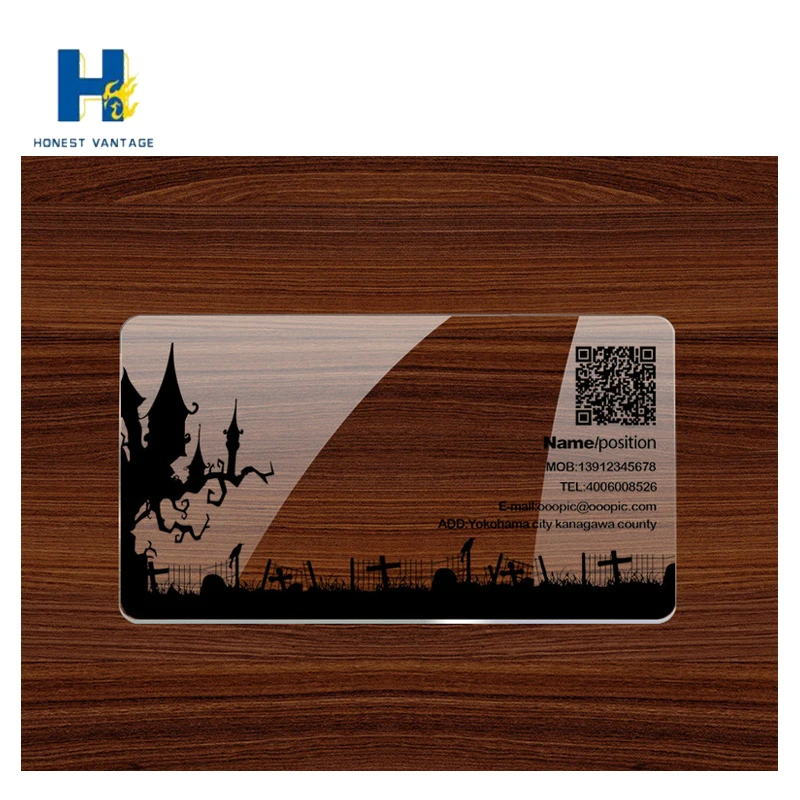 
wholesale custom card pvc clear printed name business plastic transparent card 