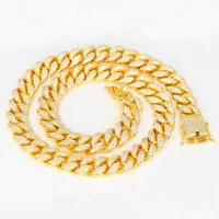 

Hot Sale Hip Hop CZ Diamond Iced Out Gold Plated Chain Men Necklace