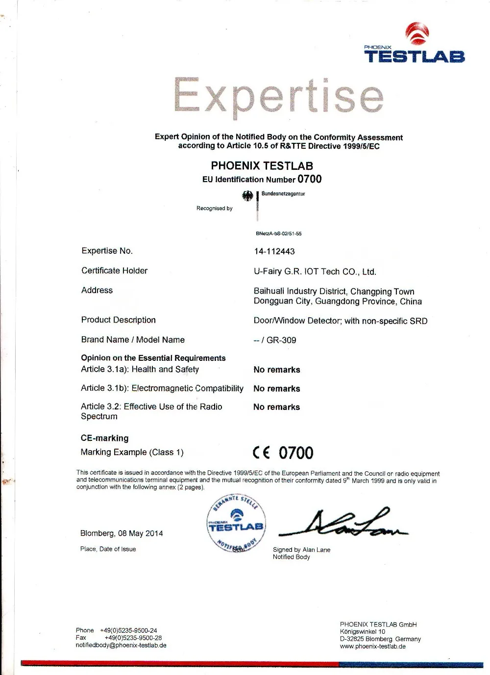 CE of Door sensor-1