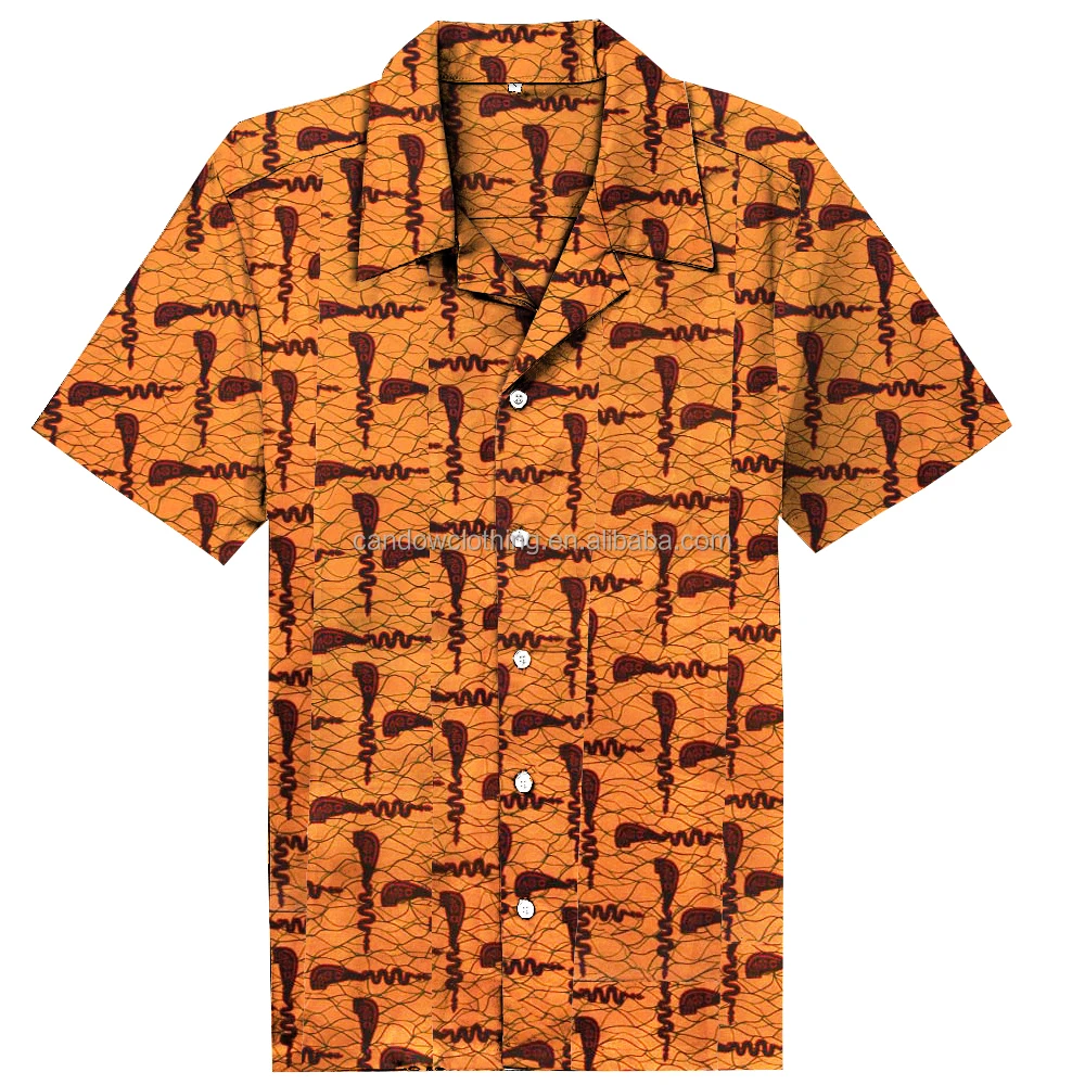 

New design latest shirts african style ankara traditional print wax shirts pattern clothing for men