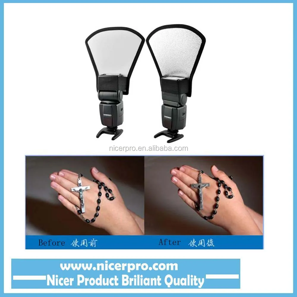 Universal Flash Diffuser Softbox Silver/White Reflector for Canon Nikon Pentax Yongnuo Speedlite Photography Studio Photo