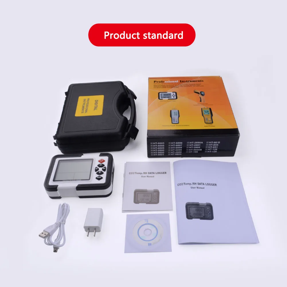 HT-2000 Digital Carbon Dioxide Detector CO2 Analyzer Air Quality Detector Temperature and Humidity meter
