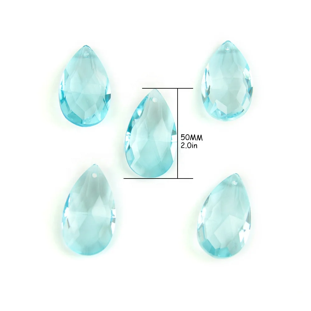 

Sales  Light Aquamarine Teardrop Crystals Chandelier Trimming Parts Lamp Accessories For Home/Wedding Decoration