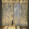 Outdoor Indoor Decorations Warm White 3*3m 304 LED Window wedding Party Home Bedroom Curtain String Light