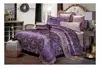4 or 7 Piece Jacquard Tree Branches Comforter Sets Queen Dark dark purple