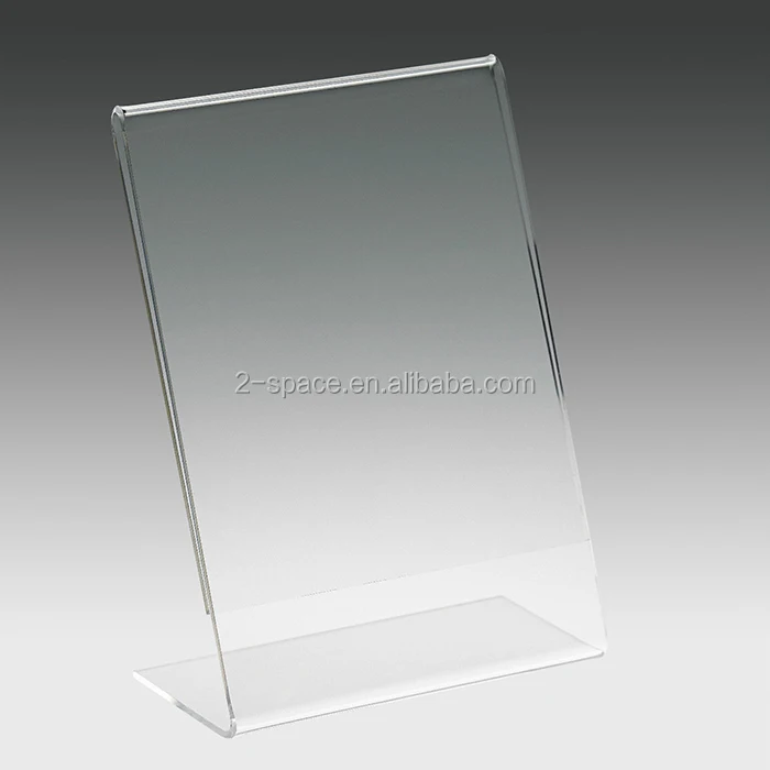 Lvormige Schuine Teken Houder Perspex Folder Display Stand A4 A5 A6 A7