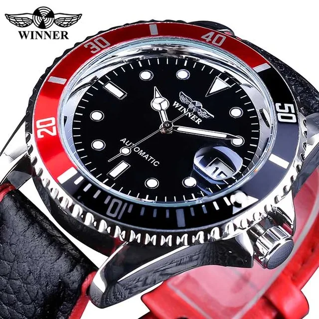 

Fashion Sport WINNER Watches Calendar Display Watch ghost Automatic Self-wind Watches for Men business watch luxury watches, 2 colors