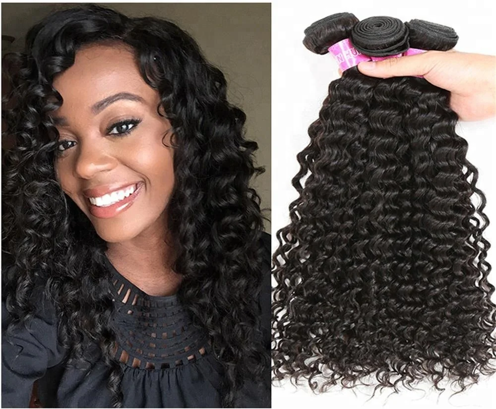 

Xuchang Hair Vendors Supply Unprocessed Virgin Deep Curl Hair Extensions, Natural