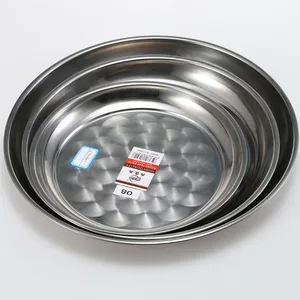 Image of Wholesale factory Stainless Steel round serving tray for kitchenware