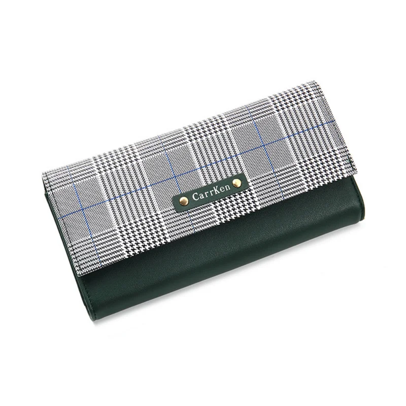 

England design lattice lady wallet pu leather women wallet card holder women wallet, Red / green / sky blue / black / pink / gold