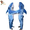 PGMC1070 Wholesale cheap halloween plush blue shark animal costume for adult