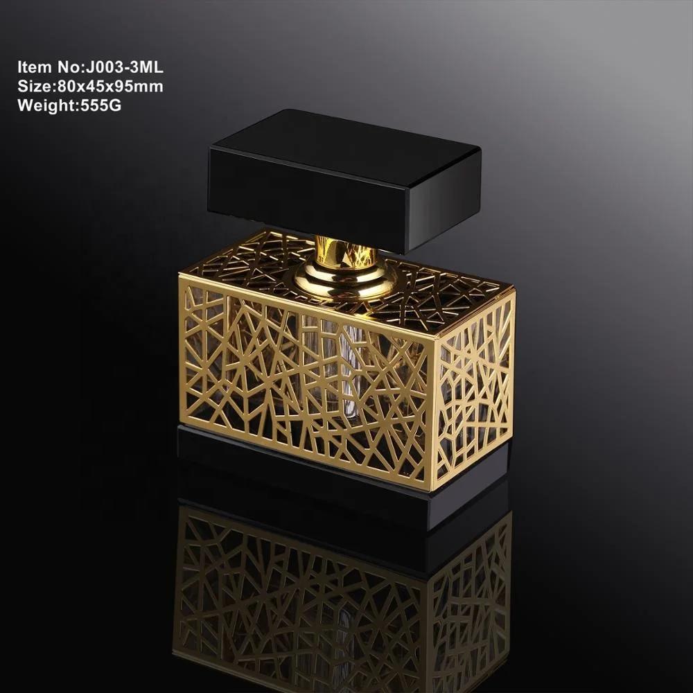 
2018 hot sale 3ml empty black arabic perfume bottles crystal essential oil bottle with golden cover 