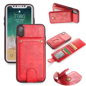 iPhone X Vertical Flip Magnetic Vintage Leather Case