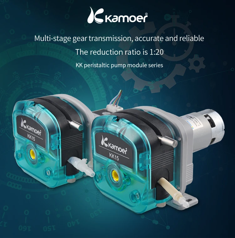 Kamoer Multi-stage Gear Transmission DC Motor KKDD And Stepper Motor KKTS Peristaltic Pump For Liquid Transfer