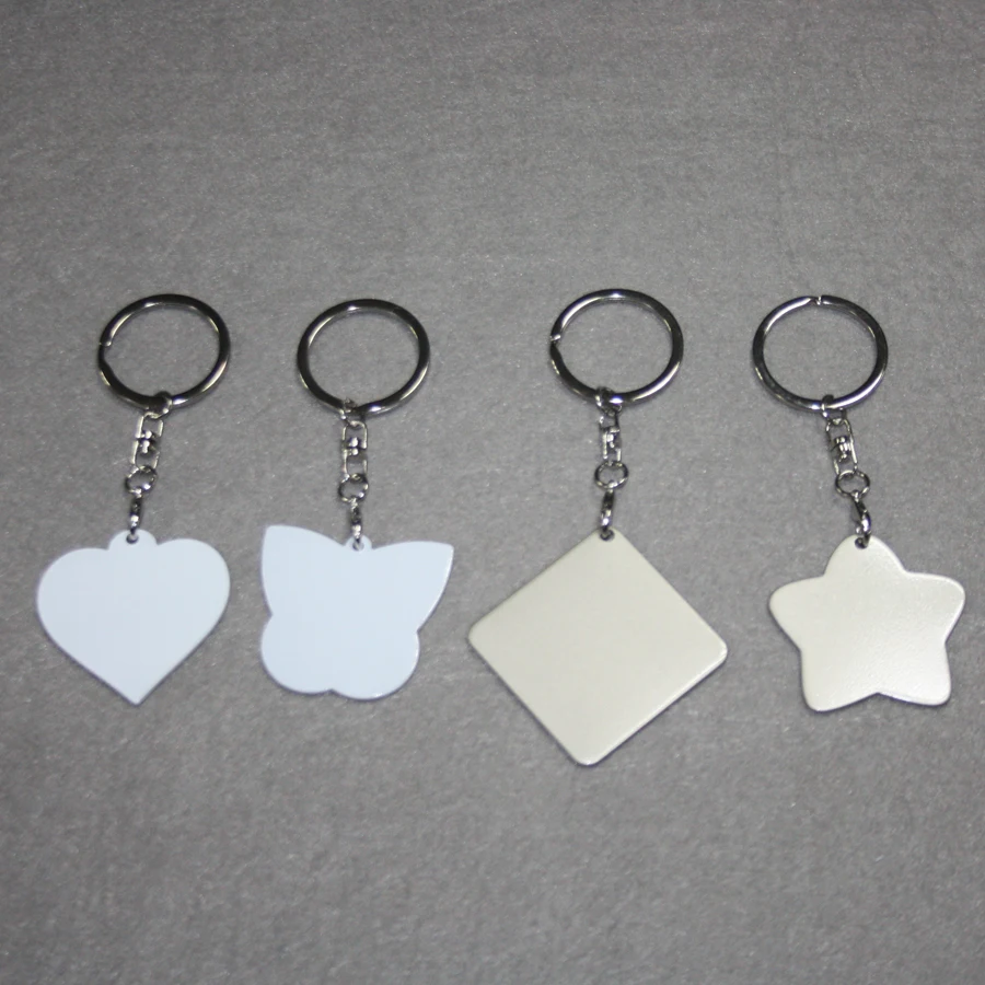 blank white 3d plastic keychain double sides printable sublimation