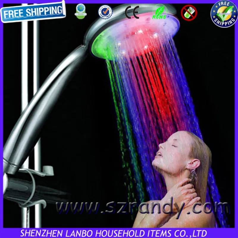 8008-A1 (5 pcs per lot) free shipping Multicolor fast flashing led light led shower head home depot for bathroom