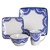 Cheap Round High Quality Classic Pretty Square porcelain tableware dinner sets with overglaze hand-painting