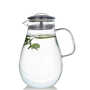 Image of Heat Resistant Borosilicate Glass Water Pitcher/Carafe/Jug for Homemade Juice