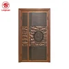 Luxury hot villa main entrance mother and son leaf steel aluminum unequal double door for sale