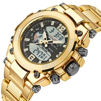 

2019 STRYVE New Sport Men Watch Gold Big Dial Mens Watches Waterproof Military Date Dual Display Wristwatch Relogio Masculino