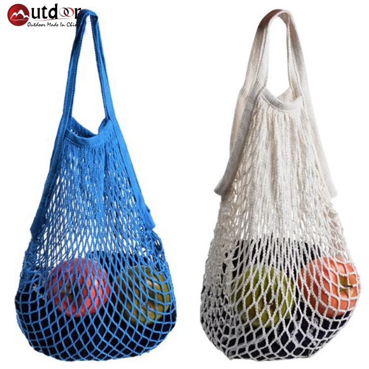
Reusable grocery tote mesh bags vegetables shopping cotton net bag 