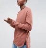 100%Cotton Latest 2019 HOT Pink Blank Design Jersey Long Back Short Front Workout OEM Solid Men's Slim Custom Sweatshirts