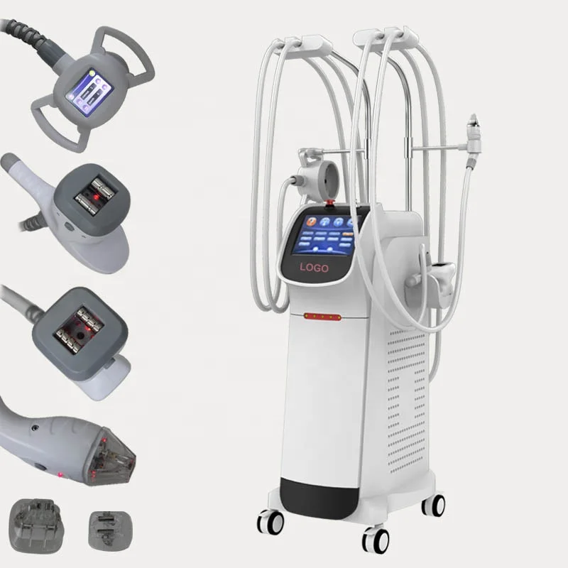 

6 in 1 Cavitation Vacuum Roller LED IR RF cellulite removal massager body contouring equipment and body shaping, White