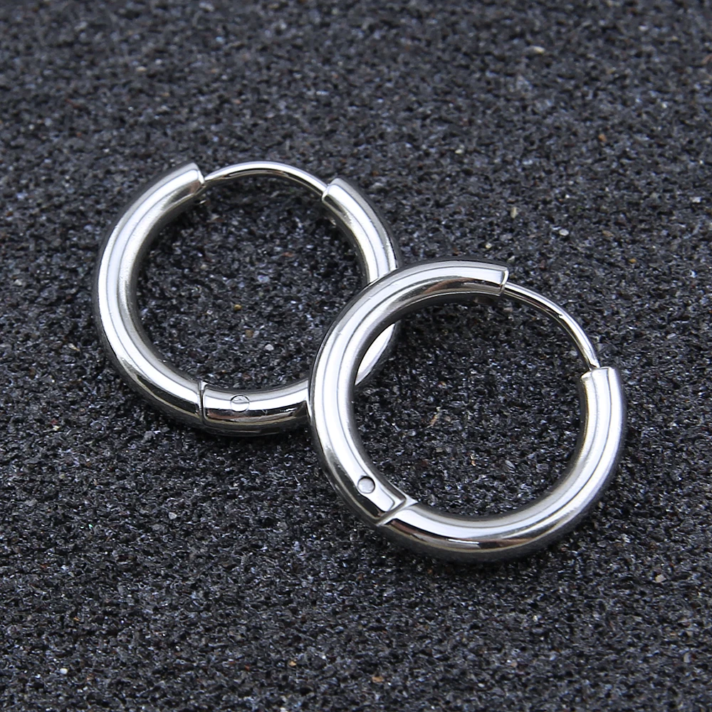 

Hot sale good price No MOQ 316 steel colors surgical stainless steel circle huggie hoop earrings