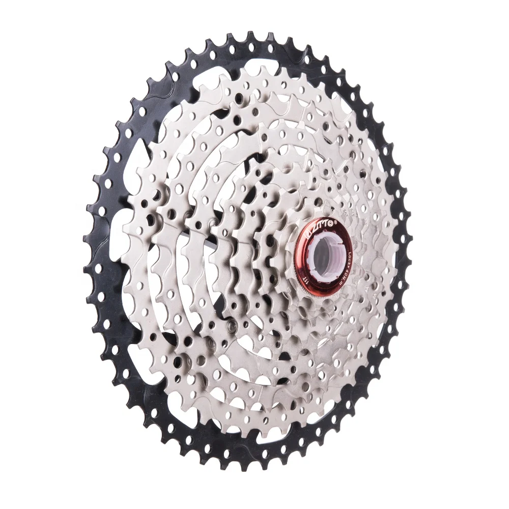 

ZTTO MTB Mountain Bike 9 Speed 11-50T bicycle Cassette freewheel Compatible With M430 M4000 M590, Black silver
