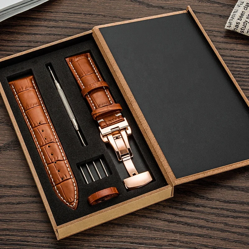 

WAC-43 Soft Leasher Wristwatch Strap Set Businessman Gift Watchband Fashion Watch Band
