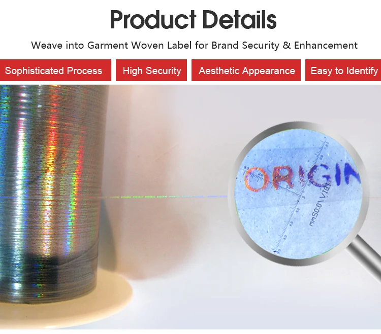 High Precision Hologram Security Thread For Woven Label Buy Security