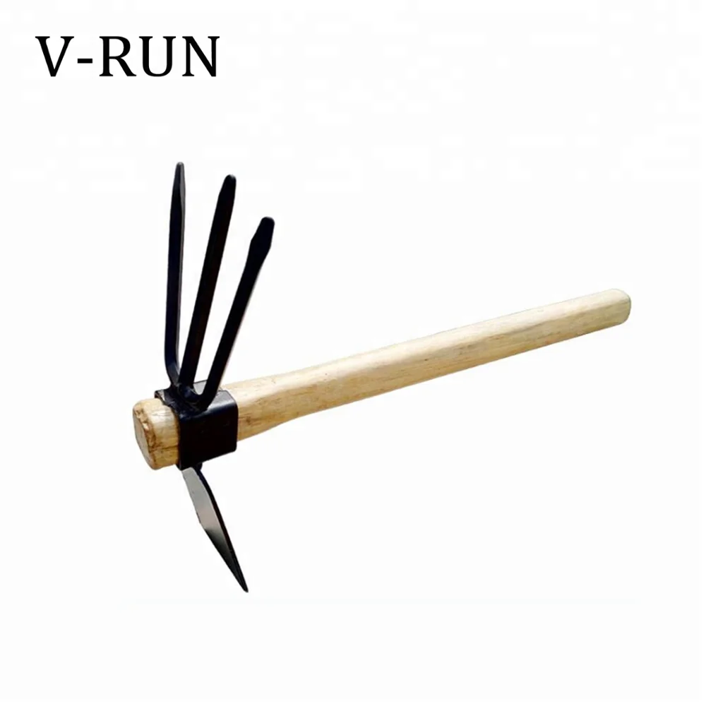 Garden Tools 1 Pcs Wooden Handle Dual Purpose Combination Three Tooth Rake Hoe Buy Short Handle Rake Small Garden Rake Wooden Hoe Handle Product On Alibaba Com