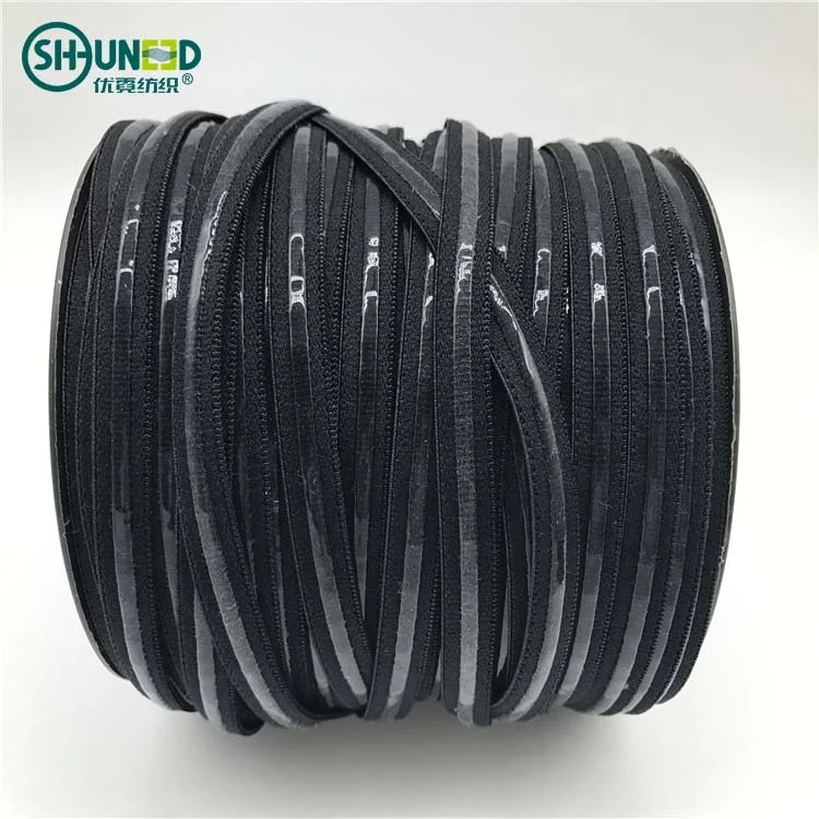 

Anti slip silicone Custom elastico braided Elastic Band with silicone, Black