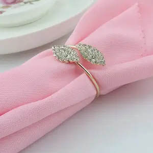 Image of Fashion Gold Plated Crystal Rhinestone Napkin Ring For Table Decoration