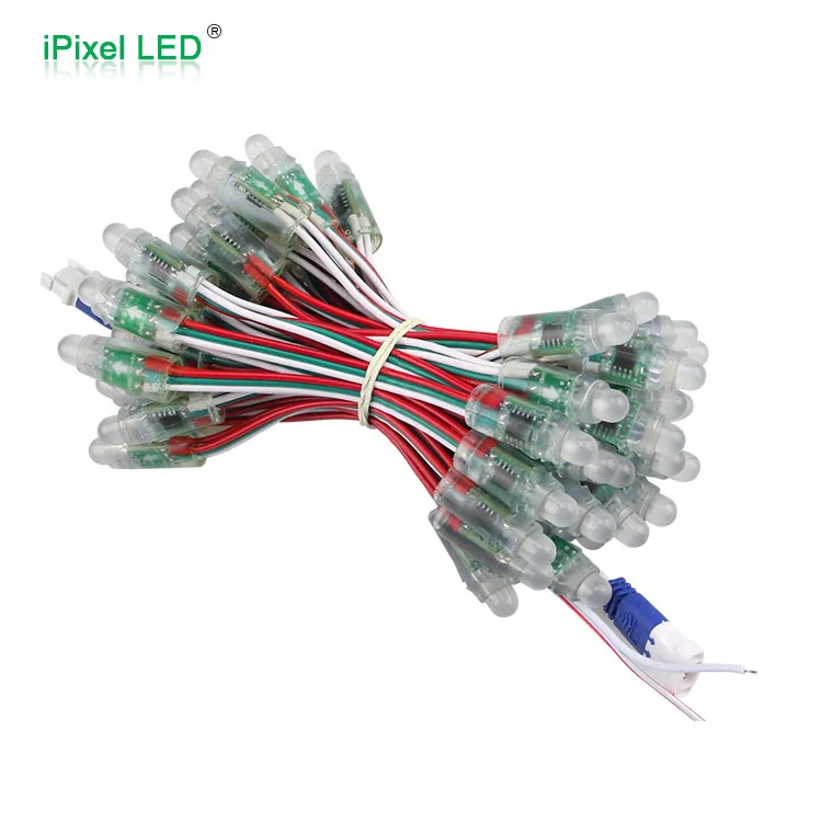 
DC5V 50 pcs/string WS2801/WS2811/UCS1903 f8 rgb led pixel light with 12mm led christmas string lights 