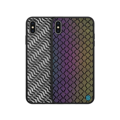 

NILLKIN 5 in 1 Twinkle PC TPU PU Leather Reflective glass Light Phone Case Cover For Iphone Xs Max, Brown;red;black