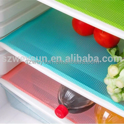 

Refrigerator Freezer Mat Fridge Bin Anti-fouling Anti Frost Waterproof Pad 4pcs/set, Blue