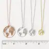 Delicate Travel Jewelry 925 Sterling Silver World Map Necklace Earth Necklace