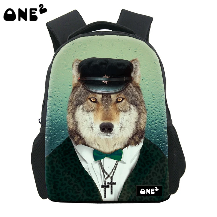 

2019 trendy fancy wolf dog school students bag backpack for students backpack kindergarten kids animals, Customized