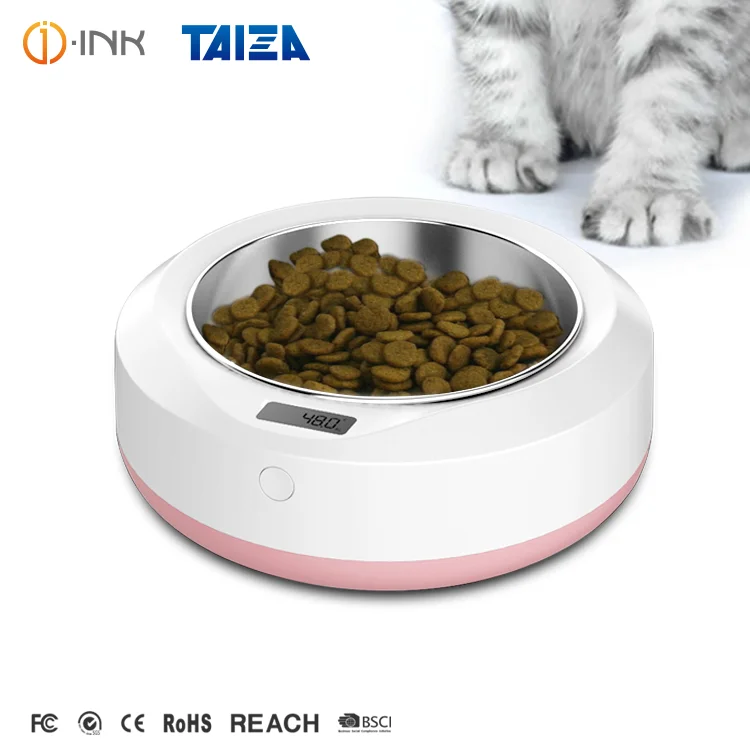 

Pet Food Feeding Bowl Plastic Stainless Steel Dog Cat Pet Digital Smart Scale Bowl