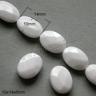 flat oval glass beads