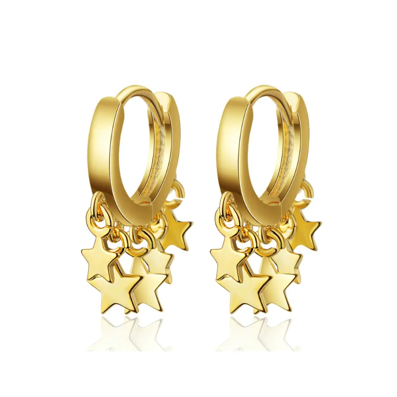 

Fast Delivery Plated Gold Metal Jewelry Star Chain Earring For Boys, N/a