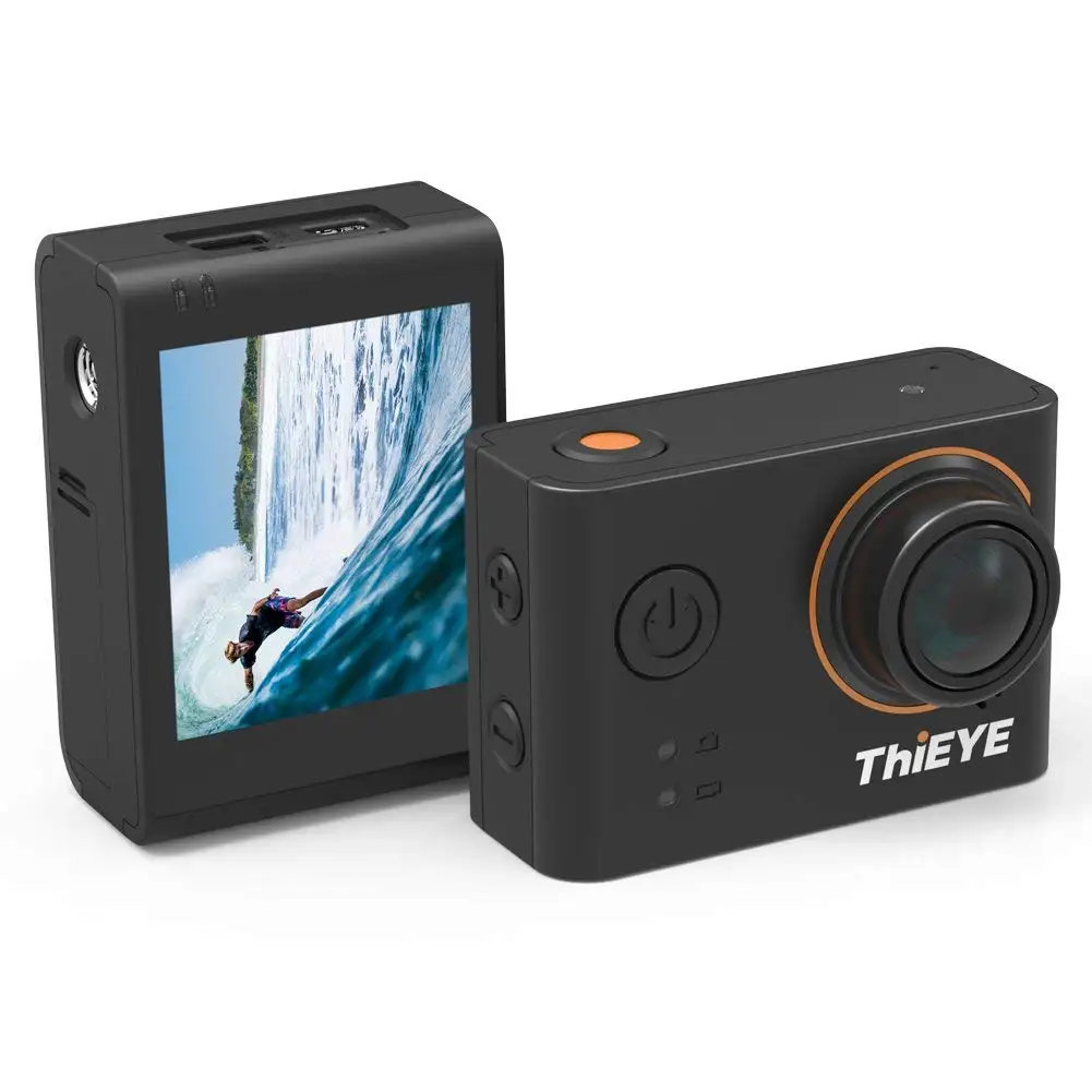 ThiEYE T3 4K Action Camera Wifi Waterproof 60M Sport Video Camera 12MP Ultra-HD 2" LCD Screen with APP Control, 170 Wide Angle, and Full Accessories