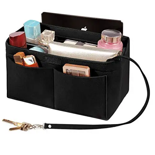 

Felt Handbag Organizer 15 Pockets Tote Purse Insert Bag Pouch Inner Bag Tidy Travel Cosmetic Storage Bag, Red or customized