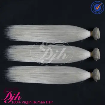Dijunhair 8 32inch Natural Straight White Snow Color Virgin