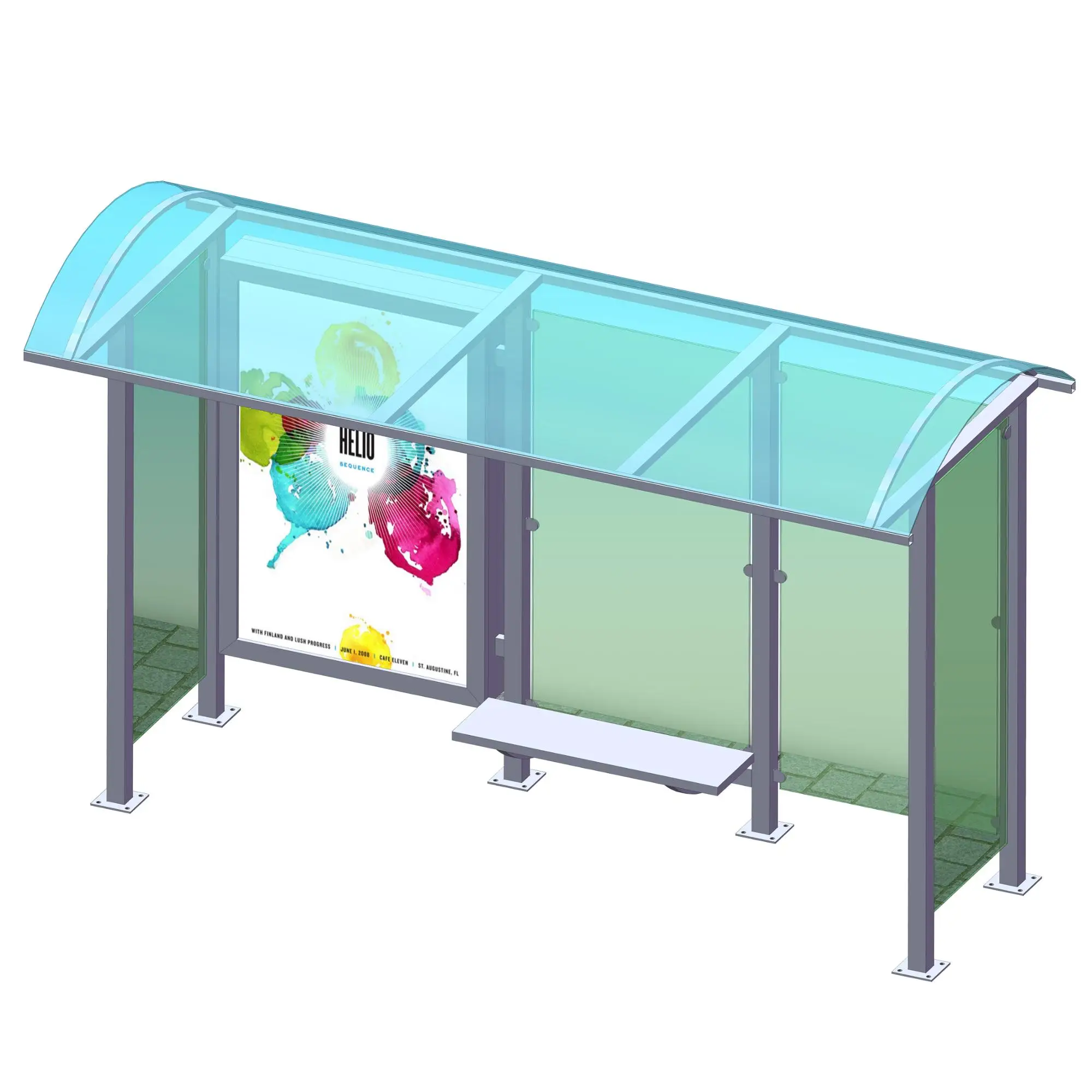 product-Street furniture bus kiosk bus waiting shed advertising light box shelter-YEROO-img-3