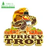 Wholesale custom funny turkey logo metal gold embossed 3d gold plated marathon running finisher race medal