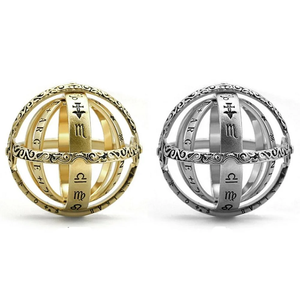 

Couple Lover Jewelry Complex Rotating Clamshell Cosmic Astronomical Sphere Ball Ring