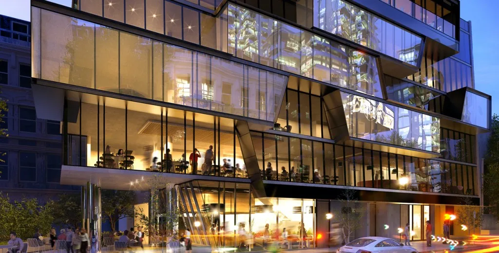 Aluminium window curtain walls with low e glass for shopping mall