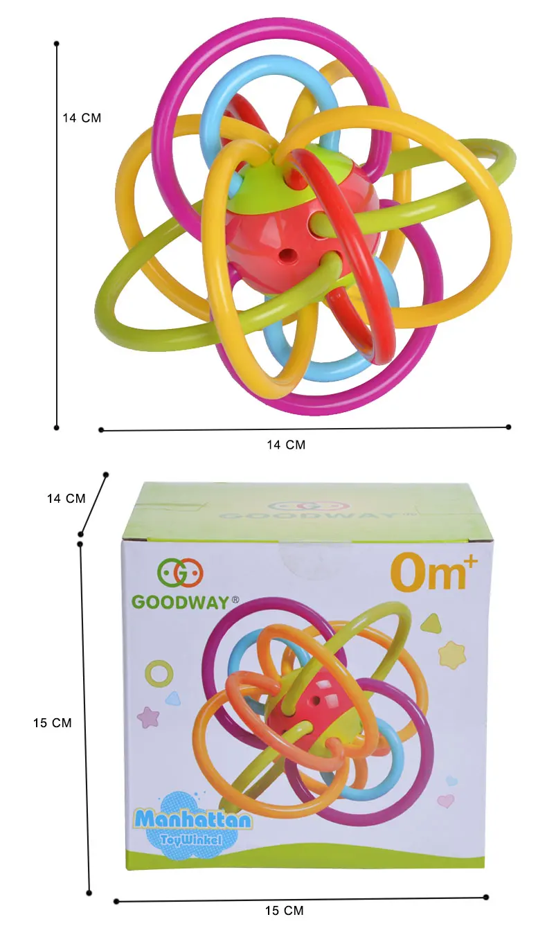 Non-toxic silicone rattle and Sensory teether Ball baby activity teething toy